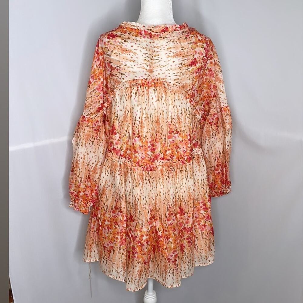 NWT Christy dawn the Adeline dress in sunset gladiola - orange pink floral large - Picture 5 of 13